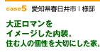 case5　大正ロマンをイメージした内装。住む人の個性を大切にした家。